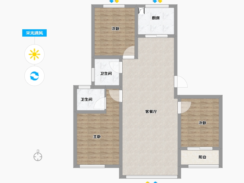 陕西省-宝鸡市-宝鸡如园-98.01-户型库-采光通风