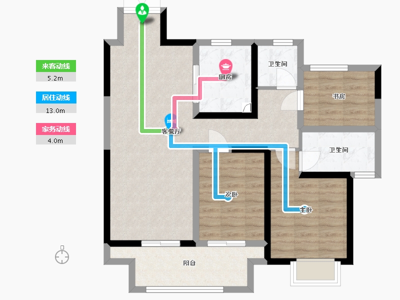 江苏省-泰州市-吾悦-80.80-户型库-动静线