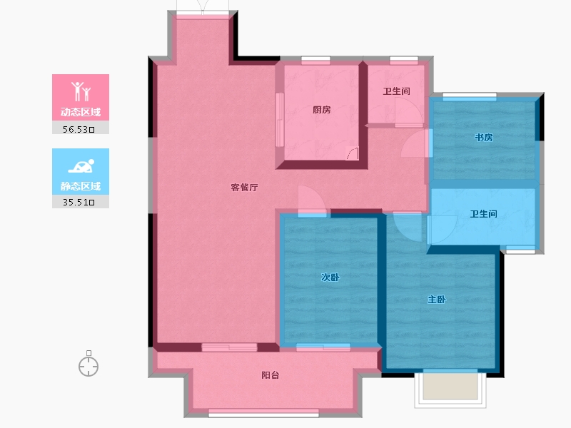 江苏省-泰州市-吾悦-80.80-户型库-动静分区