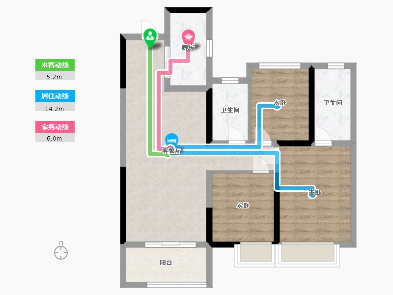 湖北省-黄石市-保利时代-76.00-户型库-动静线