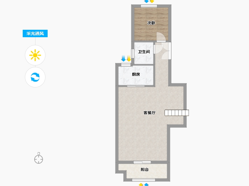 重庆-重庆市-重庆巴南悦麓山-57.33-户型库-采光通风