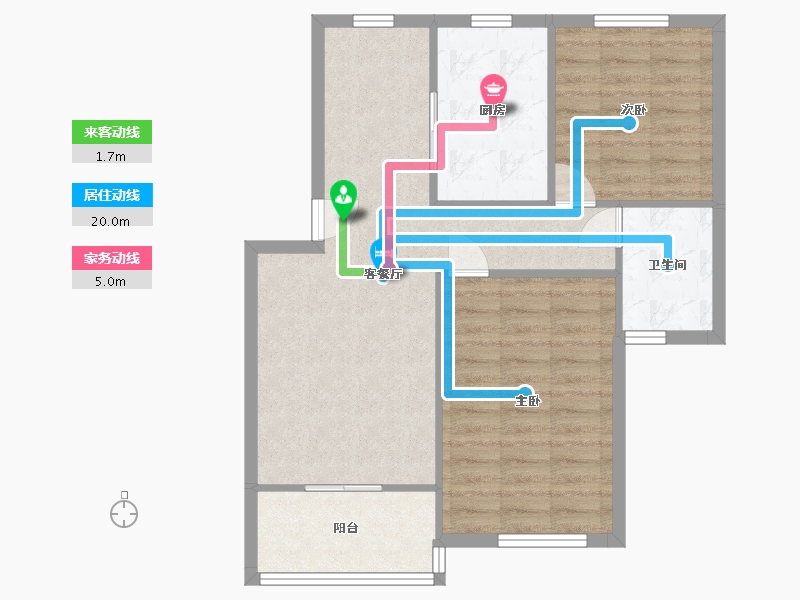 江苏省-无锡市-泰伯花苑三-73.08-户型库-动静线