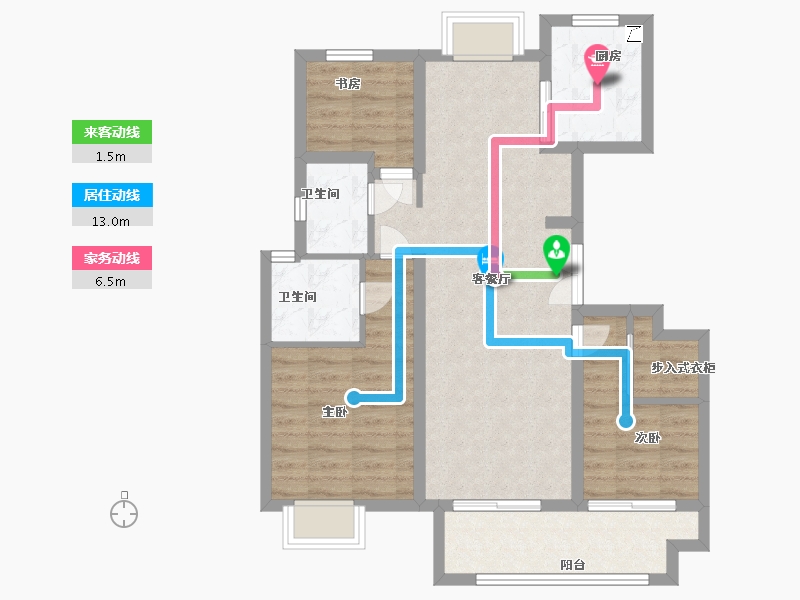 安徽省-宿州市-吾悦华府-80.00-户型库-动静线