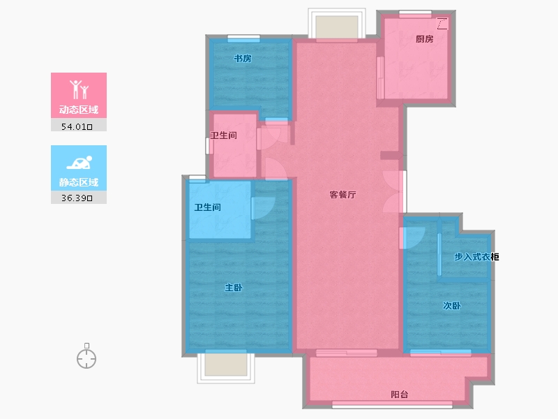 安徽省-宿州市-吾悦华府-80.00-户型库-动静分区