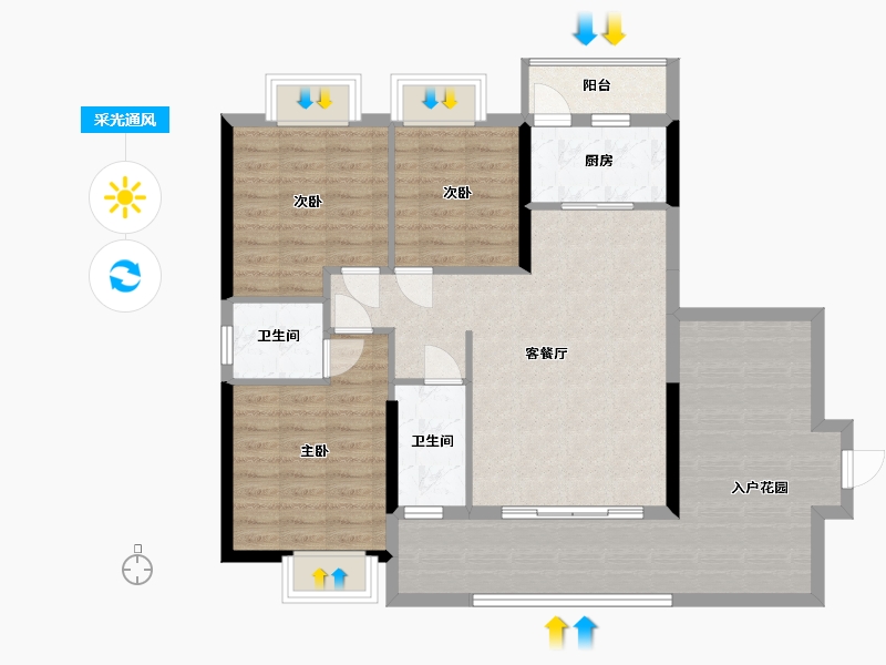 广东省-惠州市-天韵华府-99.46-户型库-采光通风