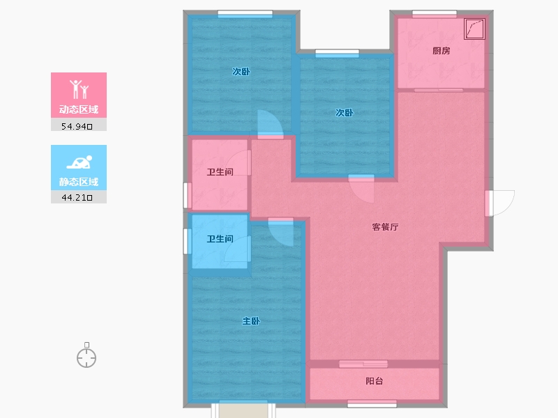 河北省-石家庄市-天州世界城-87.63-户型库-动静分区