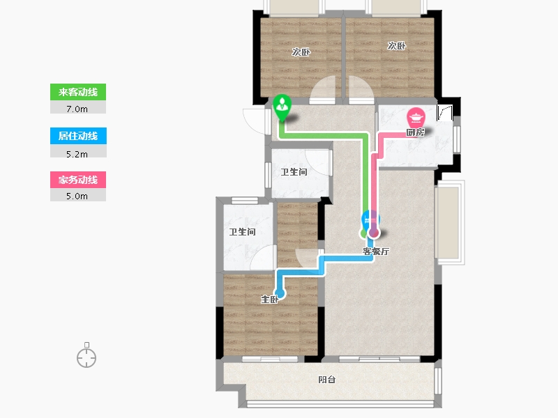 湖北省-武汉市-融创天水碧-89.87-户型库-动静线