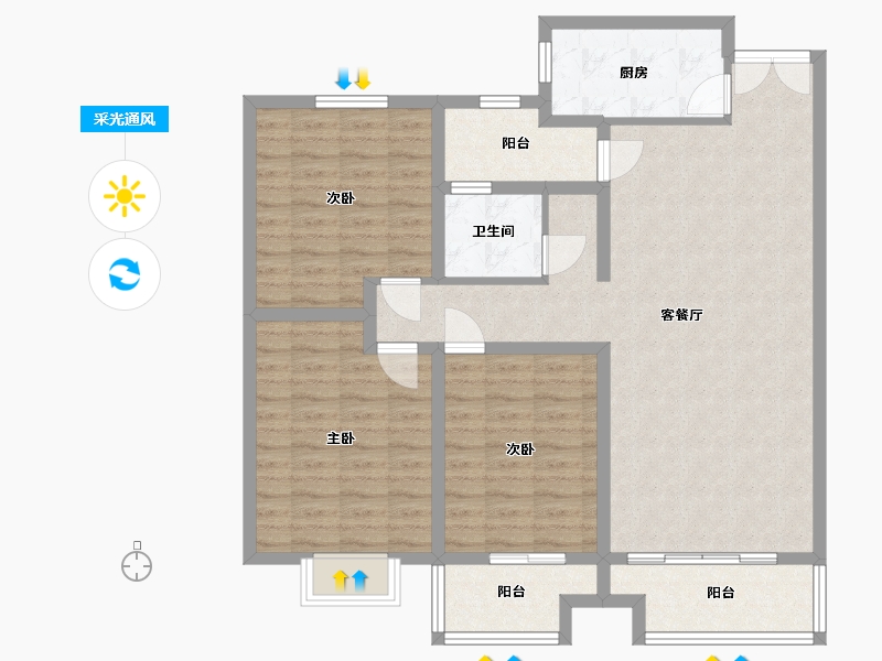 河南省-三门峡市-九玺台-110.00-户型库-采光通风