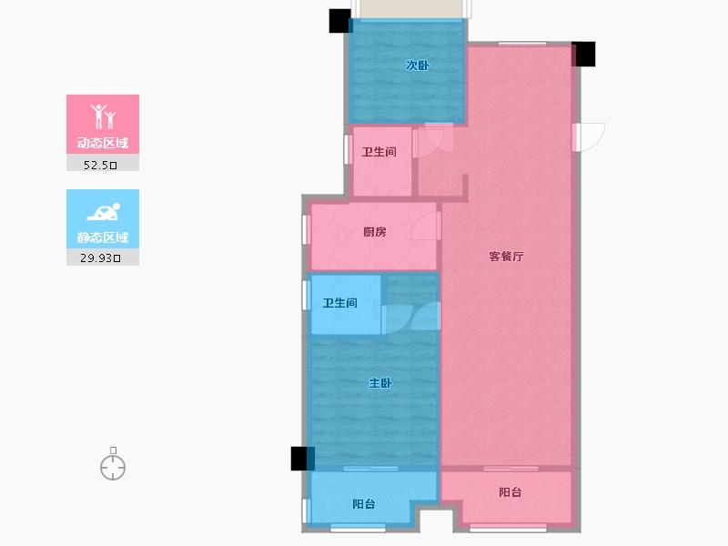 安徽省-合肥市-安建翰林天筑-75.00-户型库-动静分区