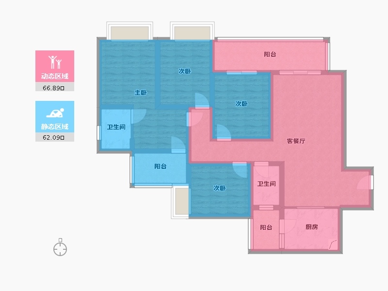 重庆-重庆市-首地江山赋-113.21-户型库-动静分区