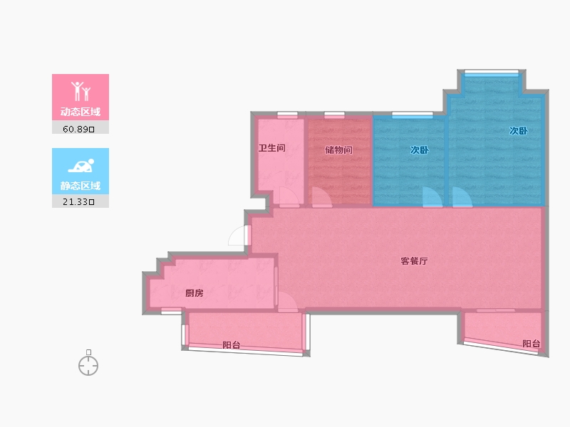 广东省-广州市-金碧花园-74.20-户型库-动静分区