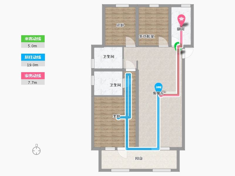 河北省-唐山市-勒泰城-99.80-户型库-动静线