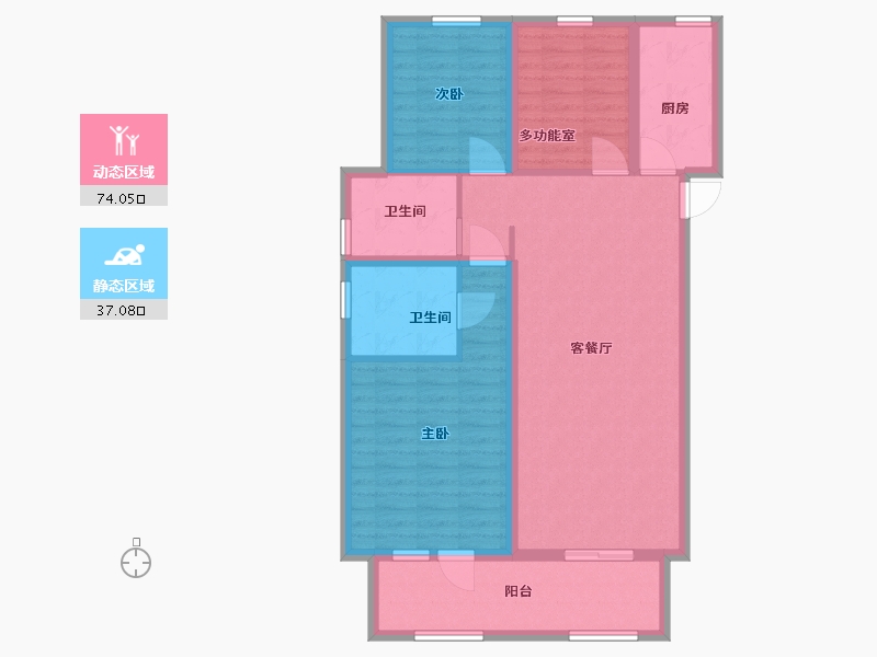 河北省-唐山市-勒泰城-99.80-户型库-动静分区