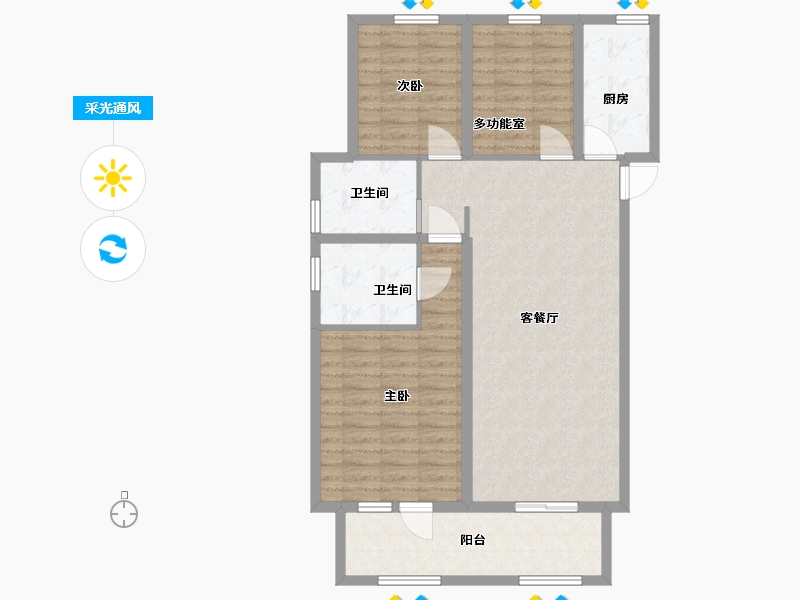 河北省-唐山市-勒泰城-99.80-户型库-采光通风