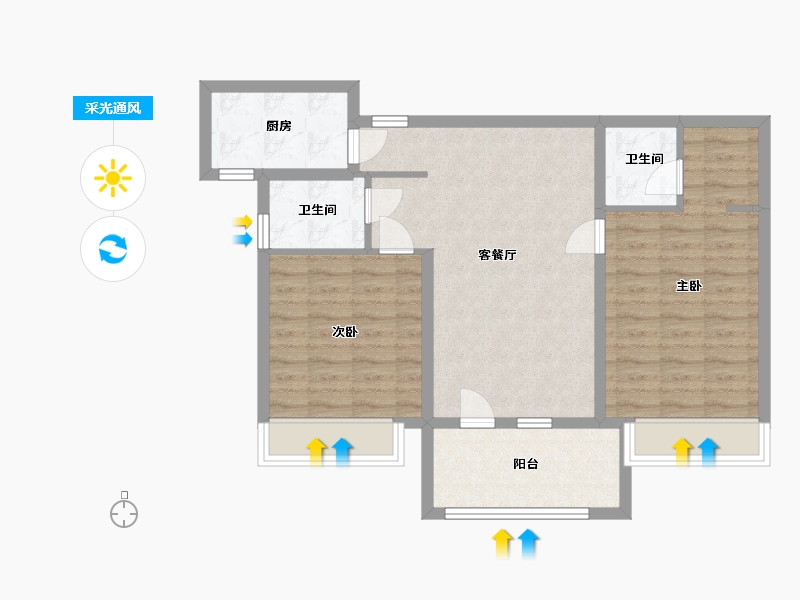 河北省-唐山市-铂悦山-77.60-户型库-采光通风