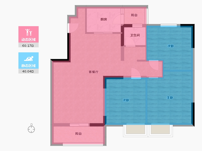 四川省-达州市-中鼎・白沙新城-89.99-户型库-动静分区