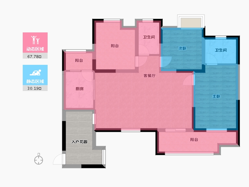 四川省-乐山市-恒邦紫云府-96.00-户型库-动静分区