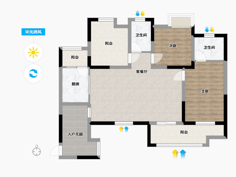 四川省-乐山市-恒邦紫云府-96.00-户型库-采光通风