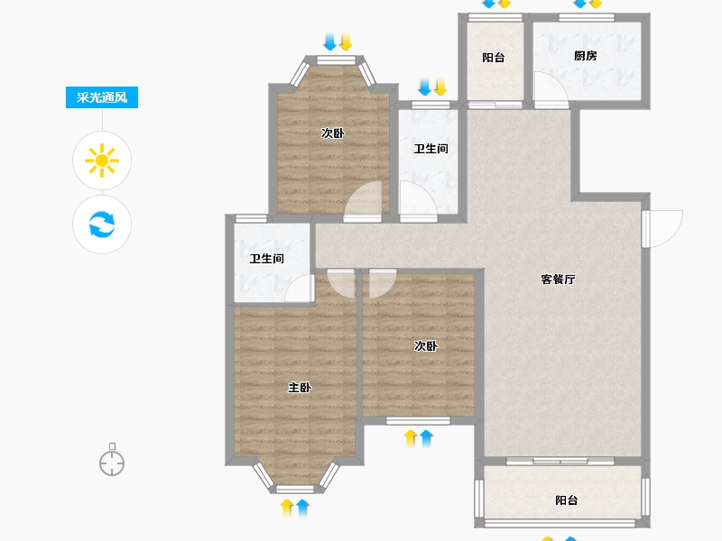 福建省-福州市-东方名城-120.00-户型库-采光通风