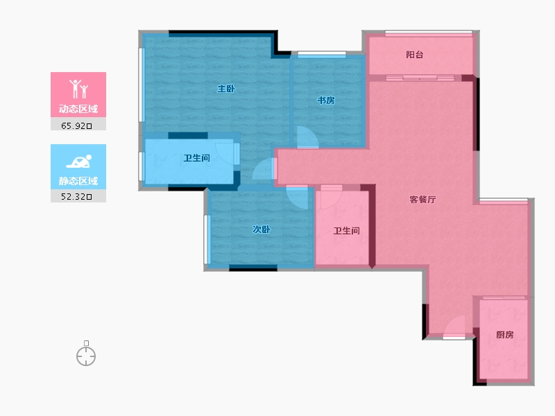 重庆-重庆市-丹湖时代城-106.25-户型库-动静分区