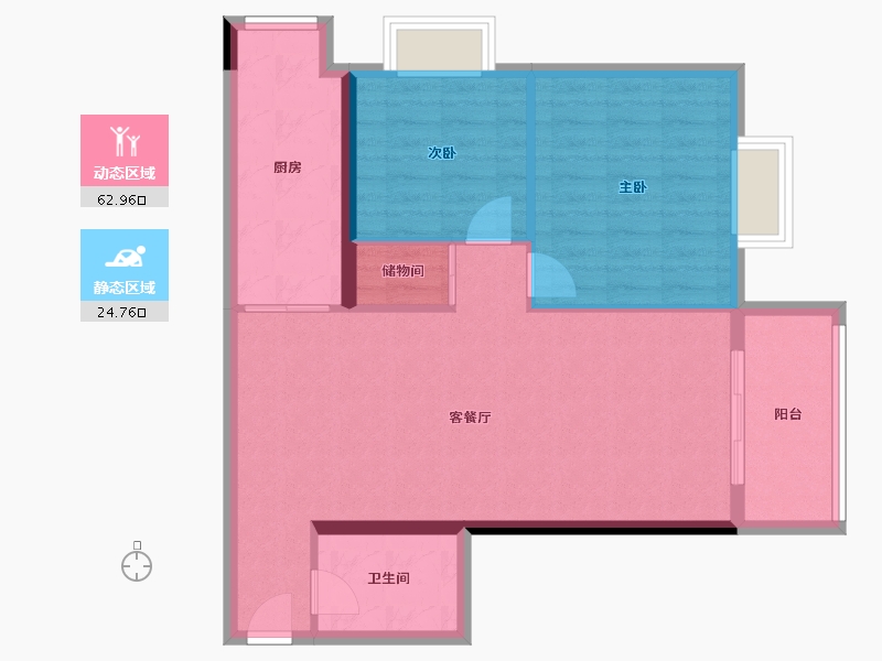 陕西省-西安市-半坡国际广场-79.48-户型库-动静分区