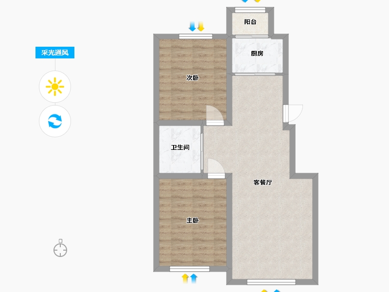 吉林省-长春市-超达家园-64.83-户型库-采光通风