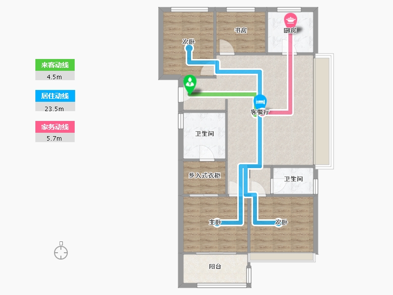 浙江省-杭州市-都会风华-93.00-户型库-动静线