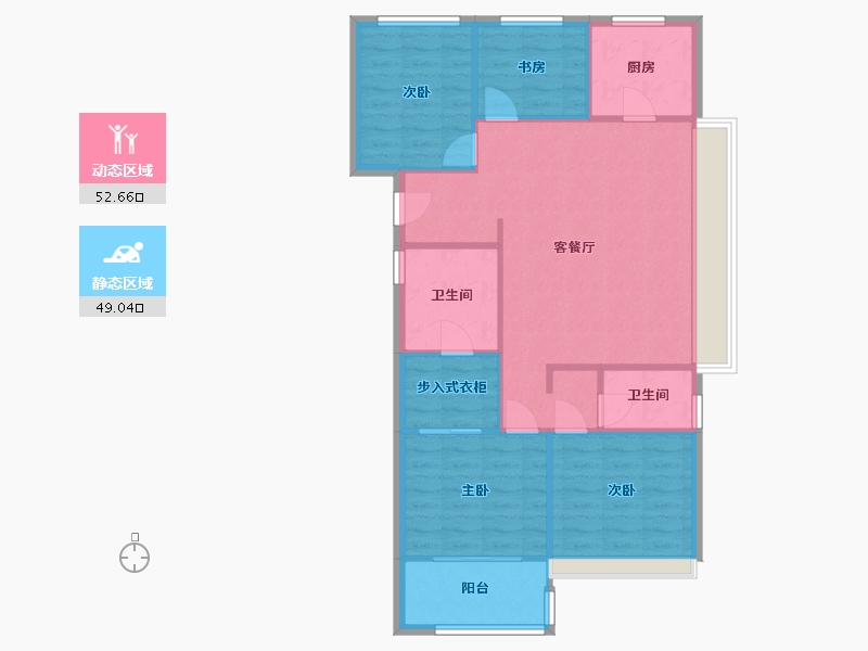 浙江省-杭州市-都会风华-93.00-户型库-动静分区