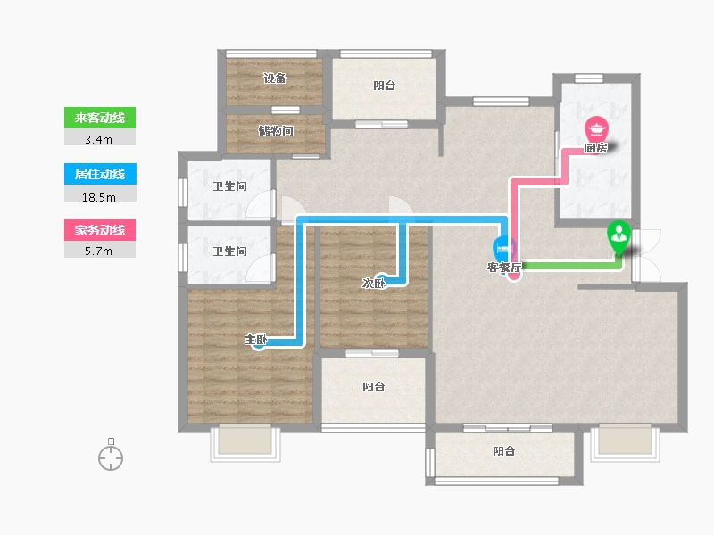 浙江省-金华市-锦绣天成-125.57-户型库-动静线