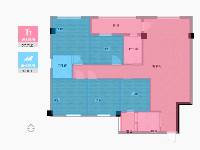 广东省-河源市-阳光波尔登-94.50-户型库-动静分区