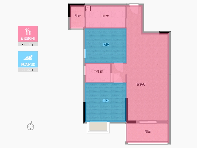 广东省-河源市-铭成·华瑞美苑-69.69-户型库-动静分区