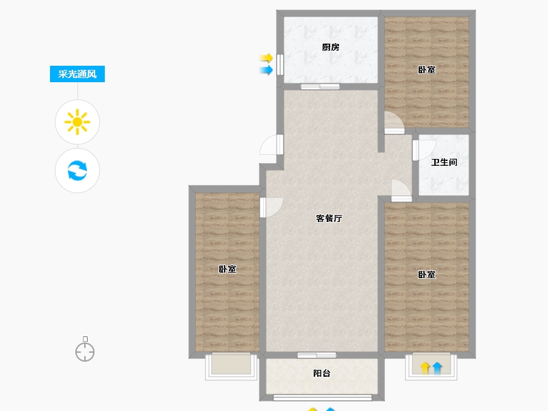 甘肃省-定西市-建新广场商住综合楼-113.24-户型库-采光通风