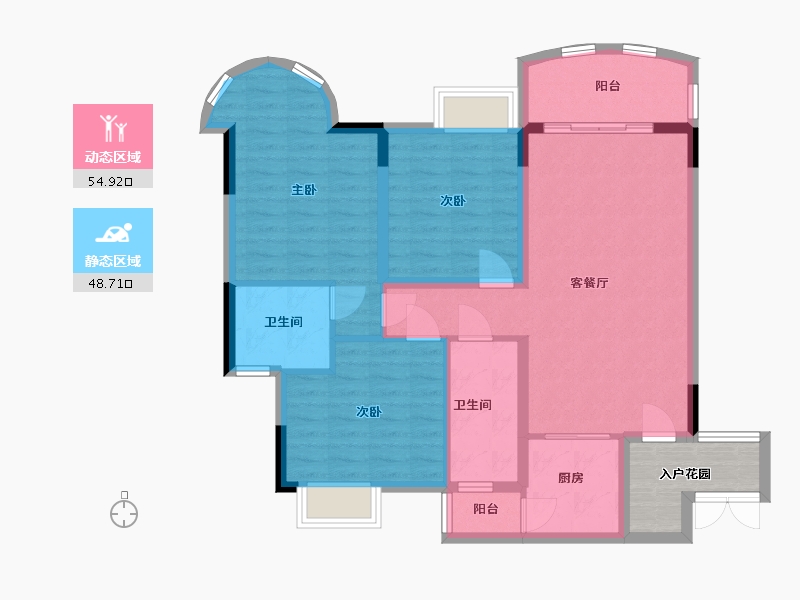 广东省-清远市-天湖郦都-98.70-户型库-动静分区