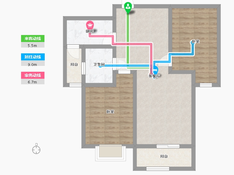 甘肃省-定西市-熙园文昌居-72.77-户型库-动静线