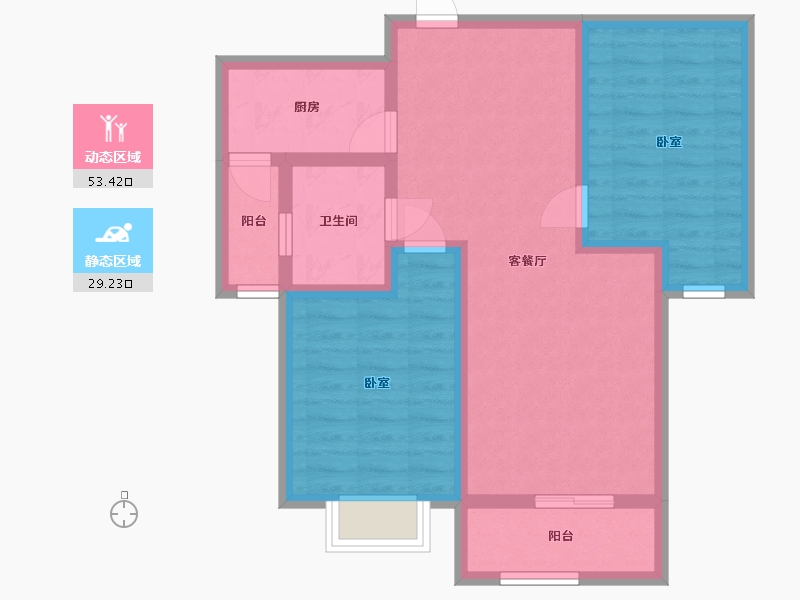 甘肃省-定西市-熙园文昌居-72.77-户型库-动静分区