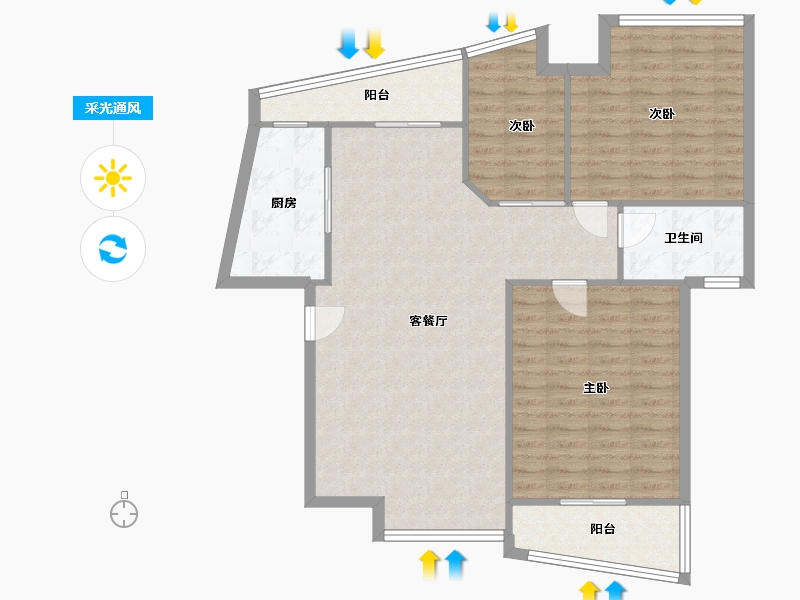 湖北省-武汉市-汉水熙园-102.05-户型库-采光通风