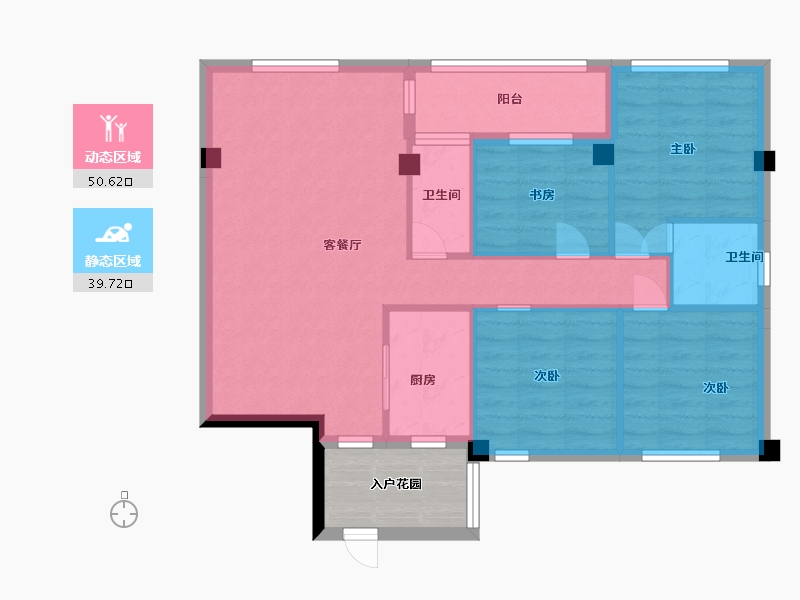 广东省-河源市-阳光波尔登-85.90-户型库-动静分区