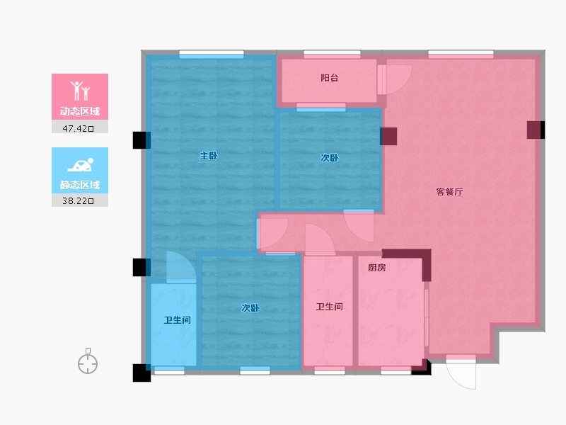 广东省-河源市-阳光波尔登-77.09-户型库-动静分区