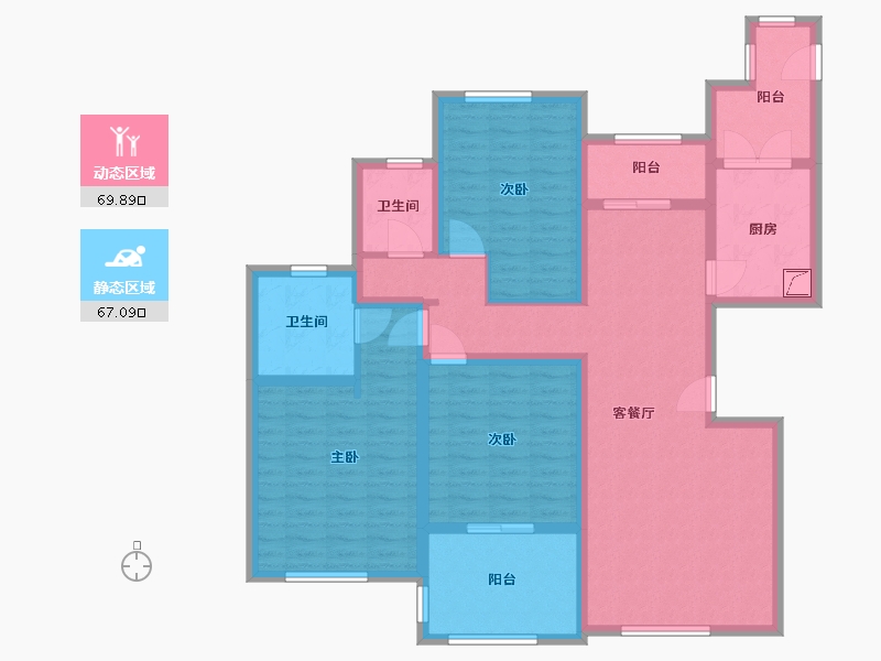 江苏省-无锡市-西上海华府天地-121.58-户型库-动静分区