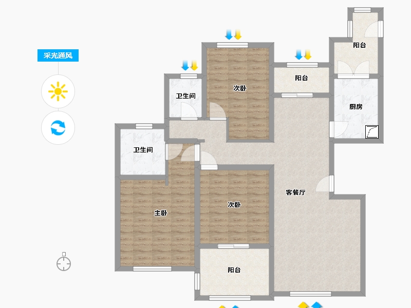 江苏省-无锡市-西上海华府天地-121.58-户型库-采光通风