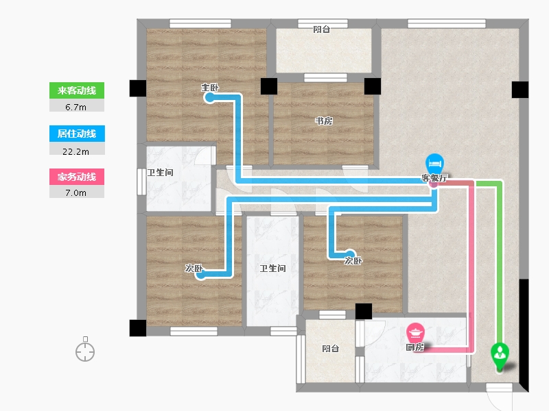 广东省-河源市-阳光波尔登-83.55-户型库-动静线