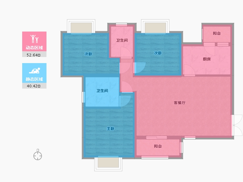 四川省-遂宁市-育才·天骄府-82.68-户型库-动静分区