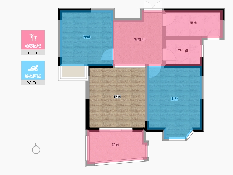 河南省-郑州市-龙源世纪花园-67.45-户型库-动静分区