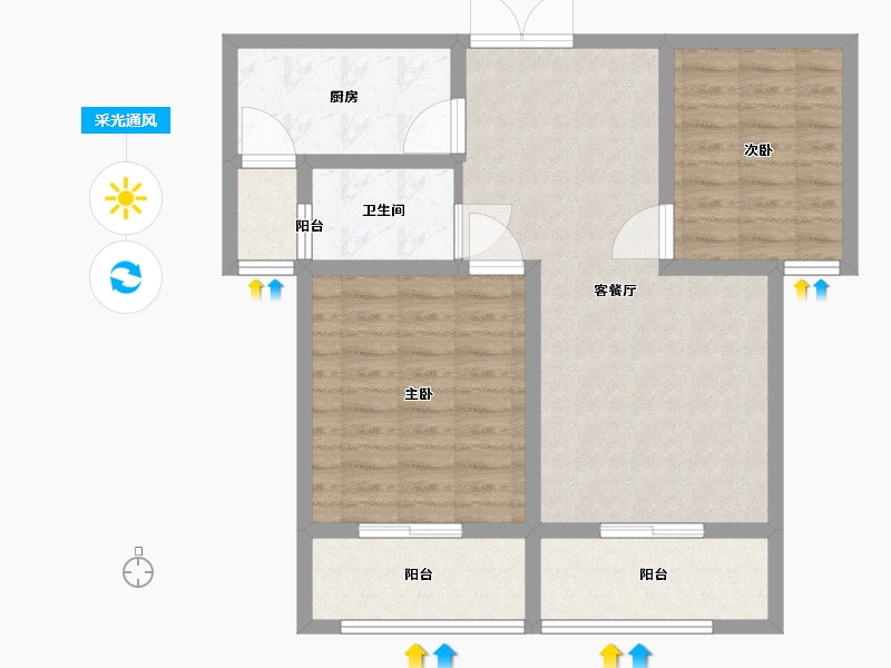 河南省-洛阳市-香山19号-79.01-户型库-采光通风