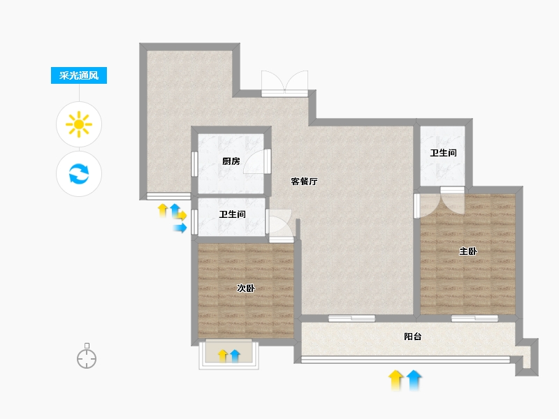 河南省-洛阳市-泉舜财富中心-94.00-户型库-采光通风