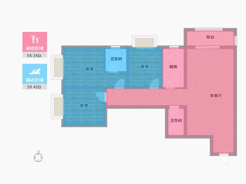 海南省-海口市-海信华庭-82.64-户型库-动静分区