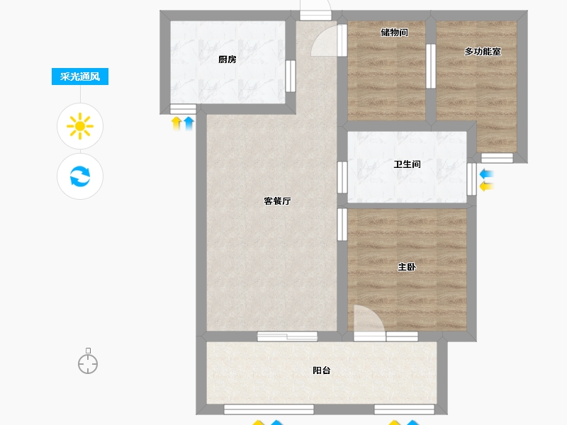 河北省-唐山市-勒泰城-59.20-户型库-采光通风