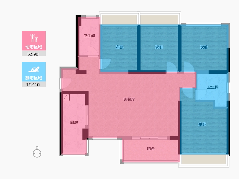 广东省-汕头市-雅居乐-104.61-户型库-动静分区