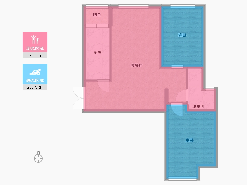 河北省-唐山市-宝龙花苑-63.13-户型库-动静分区