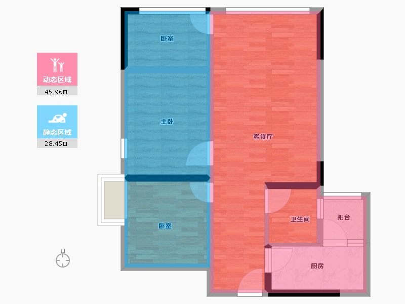 四川省-内江市-内江天成国际-65.70-户型库-动静分区